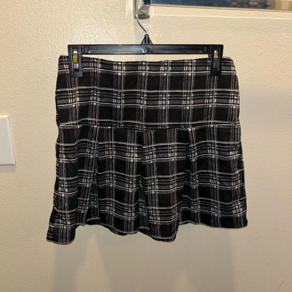 Plaid Black and White Women's Skirt